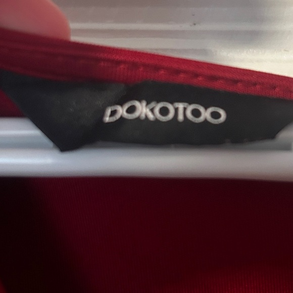 Dokotoo Red Flutter Sleeve Midi Dress - L - Picture 2 of 5